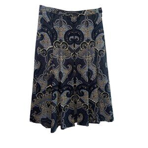 Geiger Collections Women's Paisley Skirt 38 Pure New Wool Viscose Lining